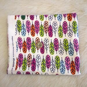 FABRIC Colorful Feather Print Fabric by Joann flannel 100% Cotton